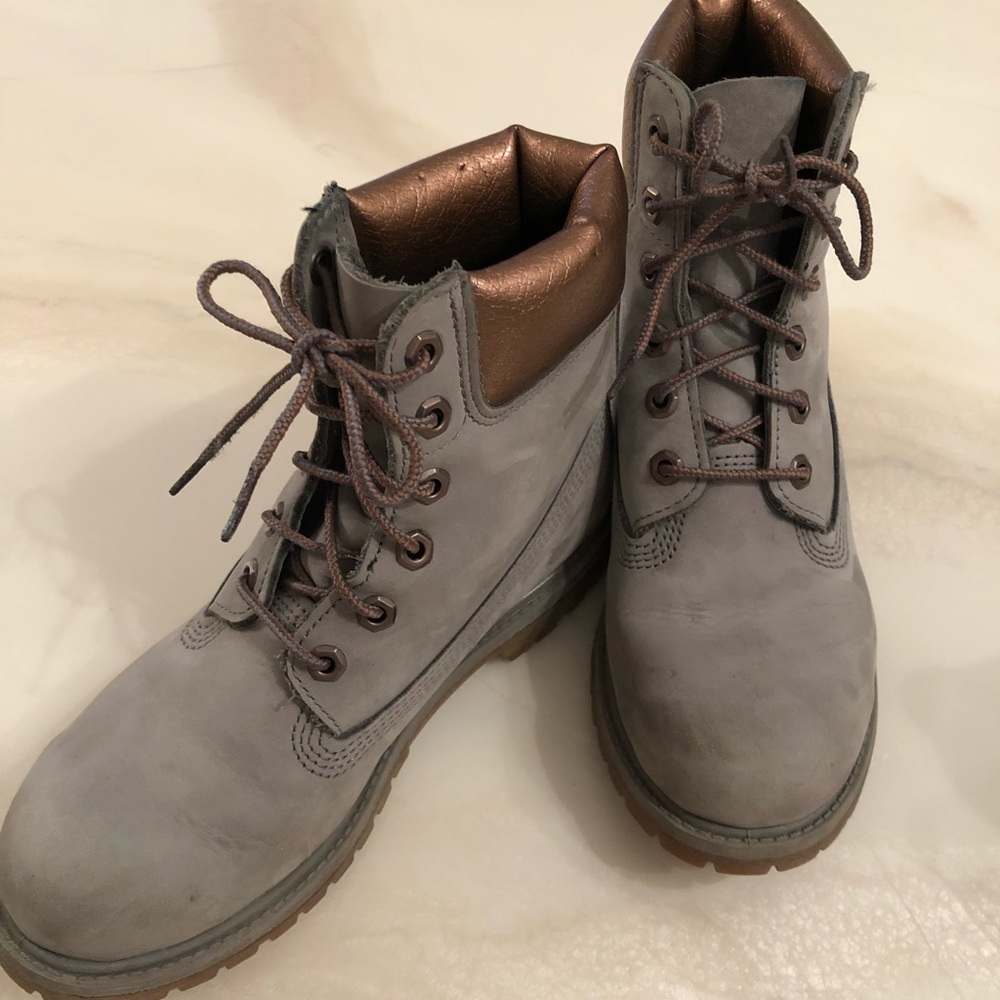 Women’s rose gold Timberland boots